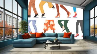 People Walking in Modern Shoes. Wall mural