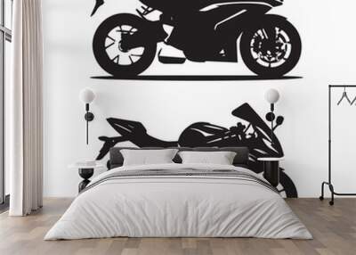 motorcycle sport bike silhouette illustration, transport vector Wall mural