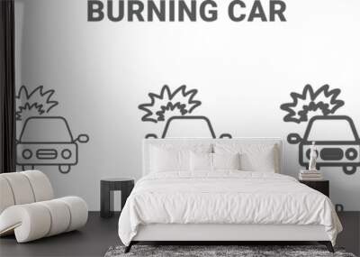 burning car icon. Thin, regular, bold and more burning car icon from Insurance and Coverage collection. Editable burning car symbol can be used web and mobile Wall mural