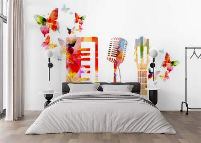 Colorful music background Wall mural