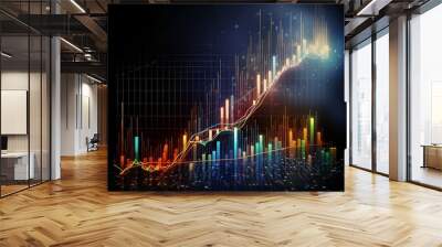 Stock market business and exchange financial growth graph Investment finance chart Wall mural