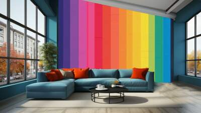 This vibrant wallpaper features bold vertical lines in a spectrum of hues, creating a lively and dynamic illustration that enhances any room's aesthetic Wall mural