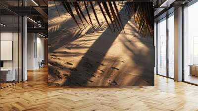 Coconut tree shadows during dusk Wall mural