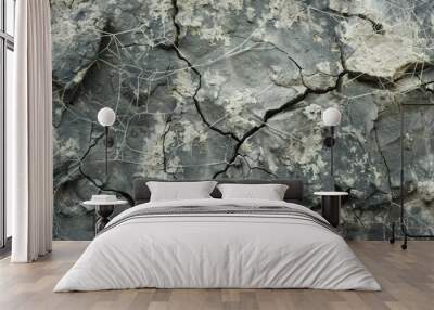 Creative design with web cracks on a stone surface Wall mural