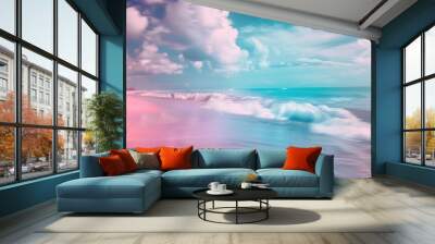 Fantasy beach view with motion blur and color effect Wall mural