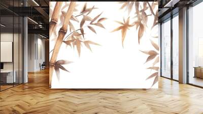 Serene Watercolor Bamboo Illustration for Tranquil Spaces Wall mural