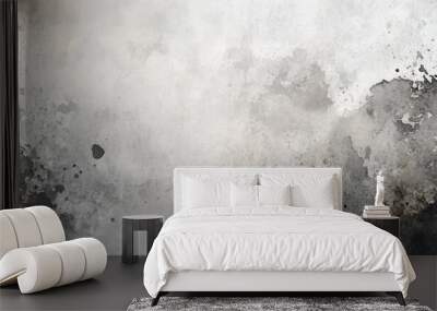 Watercolor illustration featuring a gray template paper with aquarelle paint rustic dyed fabric ink and an old grungy dirt texture Soft blur graphics enhance the artistic appeal Wall mural