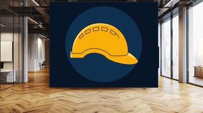  A yellow hard hat, commonly used in construction and industrial settings to protect the head from injuries... generative ai Wall mural