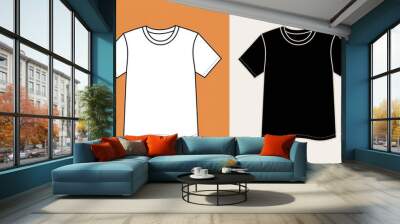 The image shows two T-shirts. generative ai Wall mural