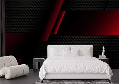 Red and black vector geometric background  Wall mural