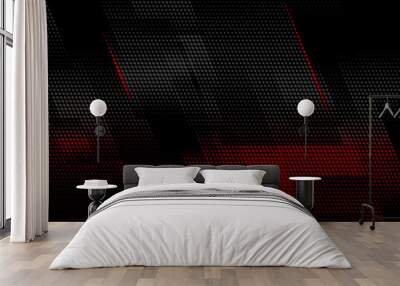 Red and black vector geometric background  Wall mural