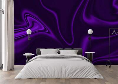 4k blue, purple and black liquid fluid background abstract design Wall mural