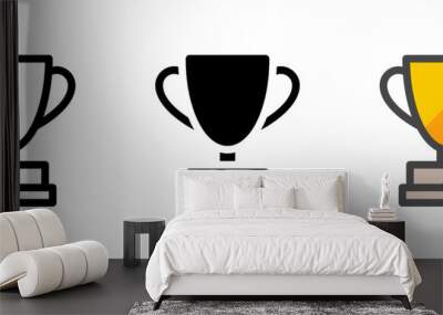 Multipurpose trophy vector icon in outline, glyph, filled outline style. Three icon style variants in one pack. Wall mural