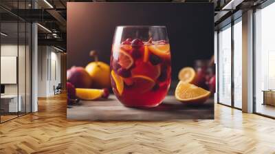 delicious Sangria drink, copy space for text
 Wall mural