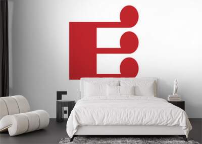 e music logo. Application icon or website Wall mural