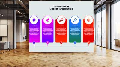 Gradient Case Infographic Business Template Wall mural