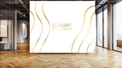 luxury background gold. Abstract golden curve with shadow isolated on white background. Gold light threads background. Wall mural