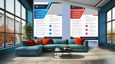 Corporate business flyer design template with modern concept Premium Vector Wall mural