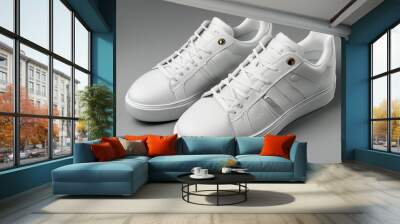 sporty sneaker, isolated white background
 Wall mural