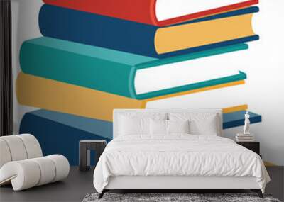 stack of colorful books Wall mural