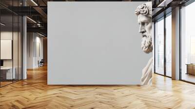 statue of a Greek philosopher in contemplation, isolated white background
 Wall mural