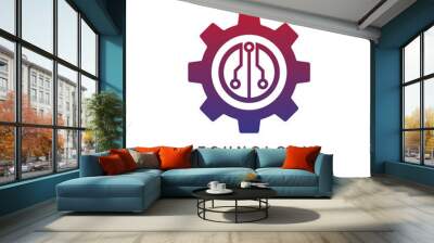 technology logo design Wall mural