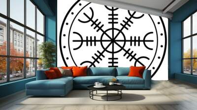 Aegishjalmur viking of awe runes vector	 Wall mural