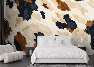 Close-up of realistic cowhide pattern, perfect for rustic and natural design projects. Wall mural