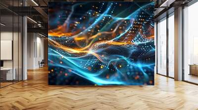 Digital background for graphics and tech, generative AI Wall mural