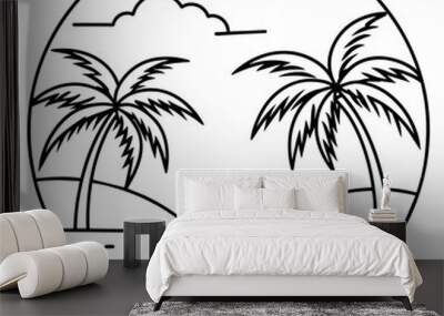      beautiful seaside view with some coconut palm.
 Wall mural