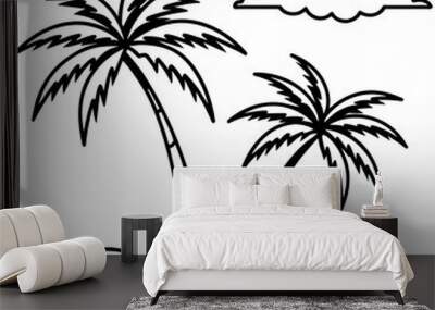      Beautiful seaside view with some coconut palm.
 Wall mural