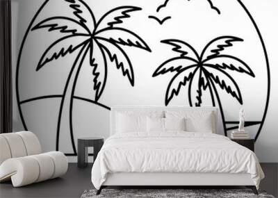      Beautiful seaside view with some coconut palm.
 Wall mural