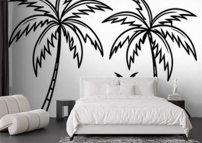      Beautiful seaside view with some coconut palm.
 Wall mural