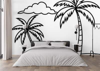      Beautiful seaside view with some coconut palm.
 Wall mural