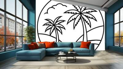      Beautiful seaside view with some coconut palm.
 Wall mural