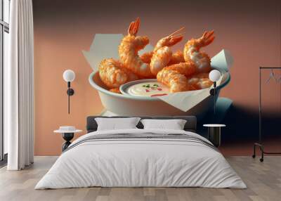 Fried Shrimp Two Wall mural