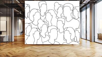 Background from a group of men and women people all together. Wall mural