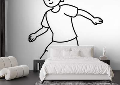 Soccer foot player line art vector. Wall mural