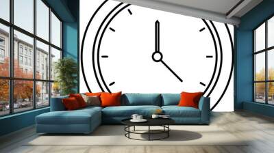 Vector wall clock line art and illustration
 Wall mural