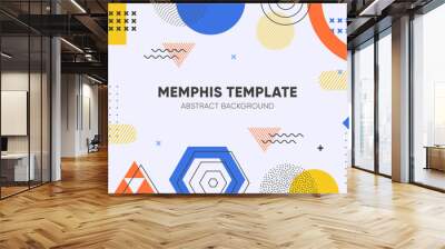 Abstract minimal background with memphis geometry style Wall mural