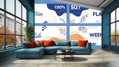 Sale banner template collection for promotion sale. Editable banner for social media post, website and internet ads. Banner advertisement for special offers set. Wall mural