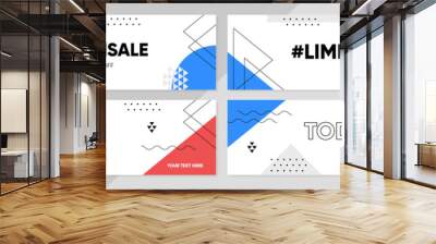 Sale banner template collection for promotion sale. Editable banner for social media post, website and internet ads. Wall mural