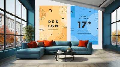 Set of abstract geometric memphis templates. Universal cover Designs for Annual Report, Brochures, Flyers, Presentations, Leaflet, Magazine. Wall mural