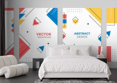 Vector set of abstract geometric cover background with minimal trendy style. Wall mural