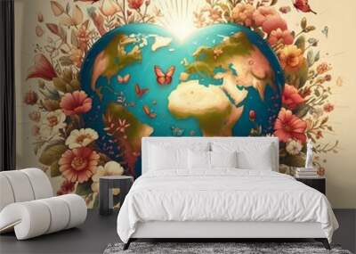 Earth day illustration. Wall mural