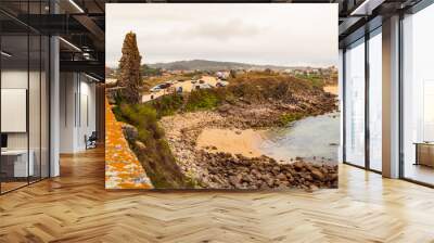 Paisaje de costa en Santo Tomé do Mar en Cambados, Pontevedra, verano de 2018 Wall mural