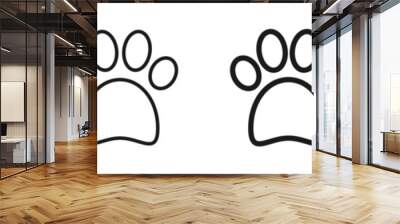 Paw line icons set. Pet shop, animals, print, veterinary sign, symbol. Isolated on a white background. Pixel perfect. Editable stroke. 64x64. Wall mural