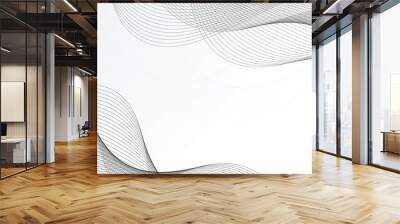 white background with wavy lines copy space Wall mural