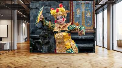 Balinese dancer woman in gold costume, Temple Bali Indonesia Wall mural