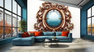 Mirror, Cartoon 3D , Isolated On White Background  Wall mural